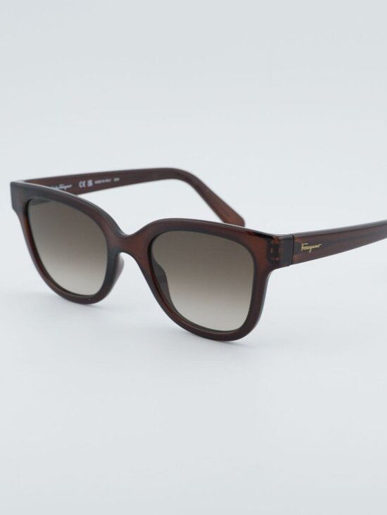 Salvatore Ferragamo SF1066S 210 Sunglasses Brown Square Frame, Grey Lenses main image 9